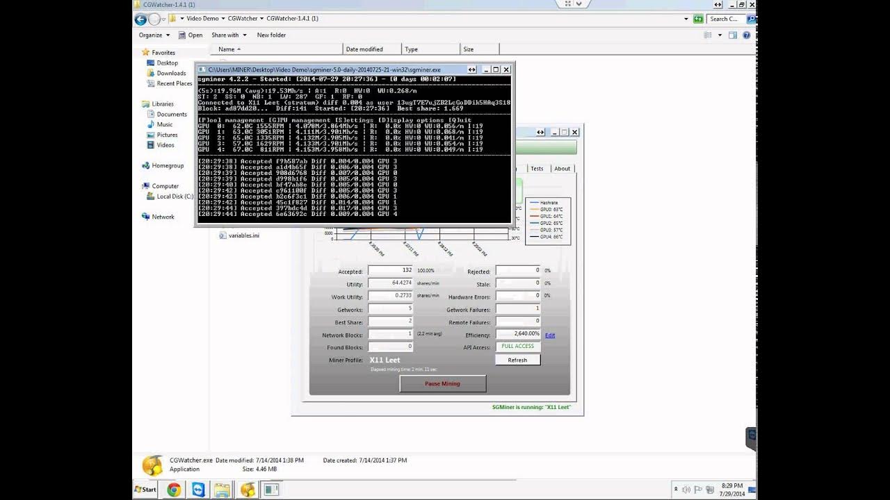LeetPools's tweet card. How to configure CGWatcher with SGMiner