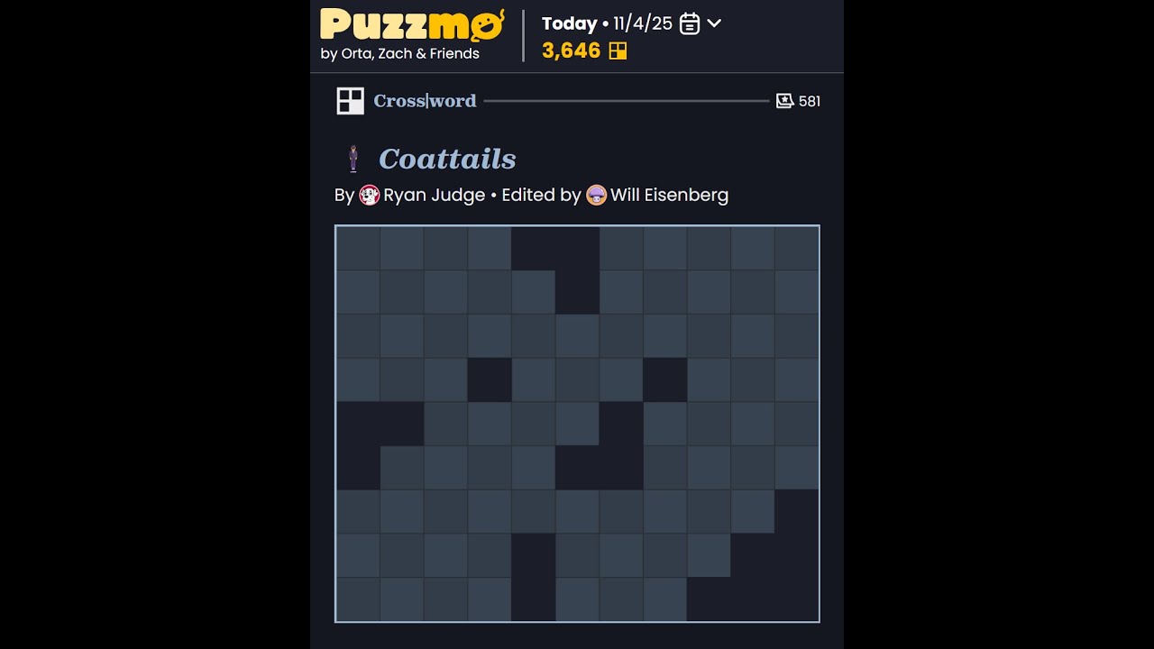 juicyluce9's tweet card. Puzzmo Crossword 04/11/2025