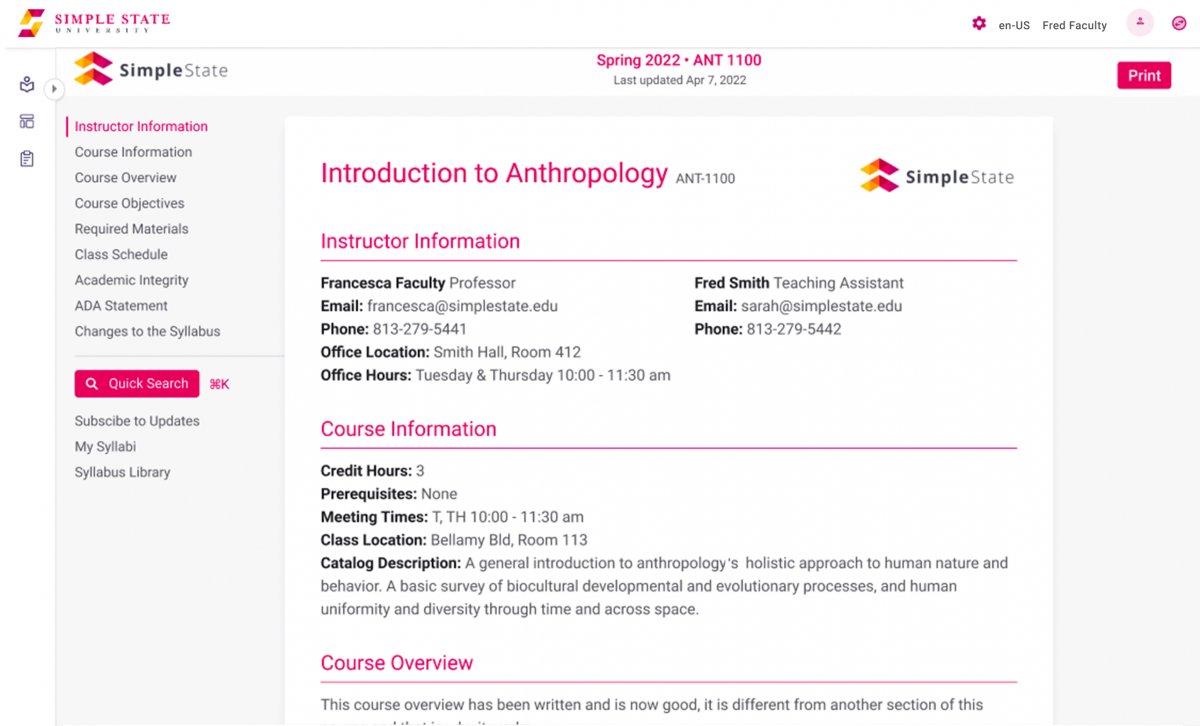 SimpleSyllabus's tweet card. Syllabus templates help schools strike a perfect balance between instructor autonomy and compliance with institutional standards.