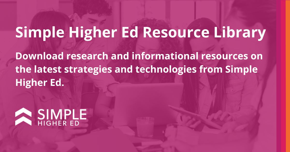 SimpleSyllabus's tweet card. Explore research, surveys, and articles on higher education best practices, including valuable insights curated by the Simple Higher Ed team.