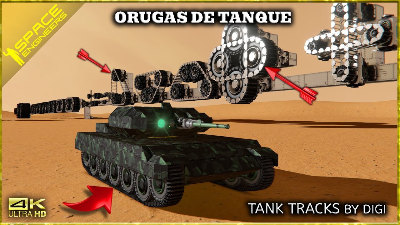 IkerIR4's tweet card. 🚜TANK TRACKS MOD🚜 ORUGAS DE TANQUE ||Space Engineers|| Gameplay...