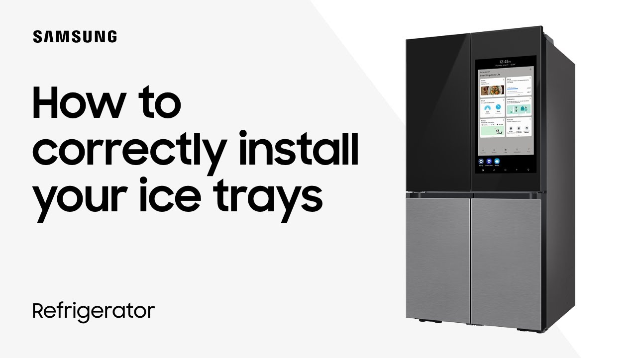 SamsungCareUS's tweet card. Dual Ice Maker: How to Install the Ice Tray | Samsung US