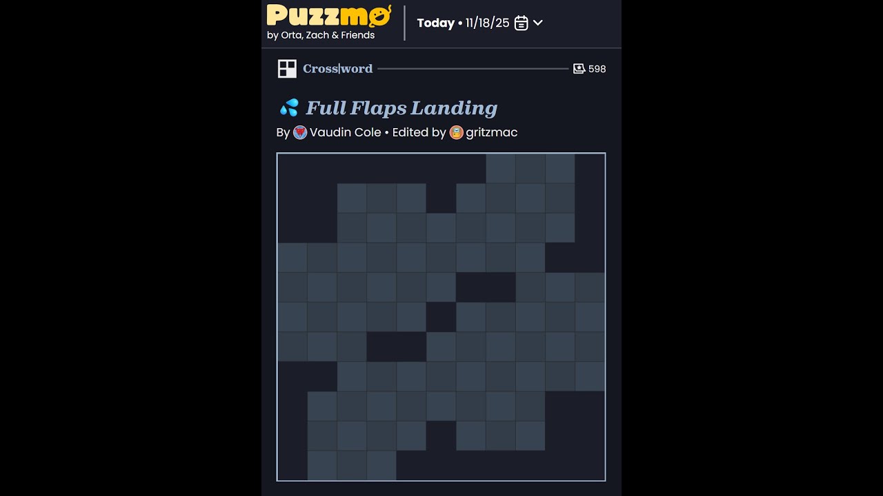 juicyluce9's tweet card. Puzzmo Crossword 18/11/2025