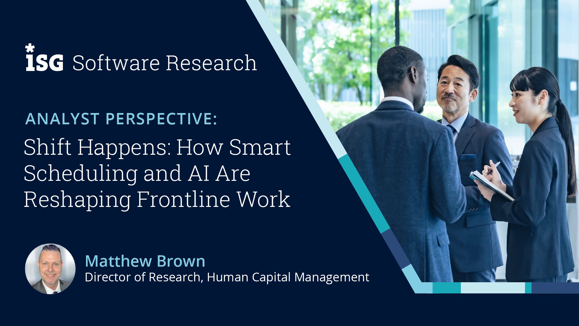 ISG_SW_Research's tweet card. Workforce management systems transform scheduling from simply logistical to a strategic driver of worker engagement and loyalty, long-term business success.