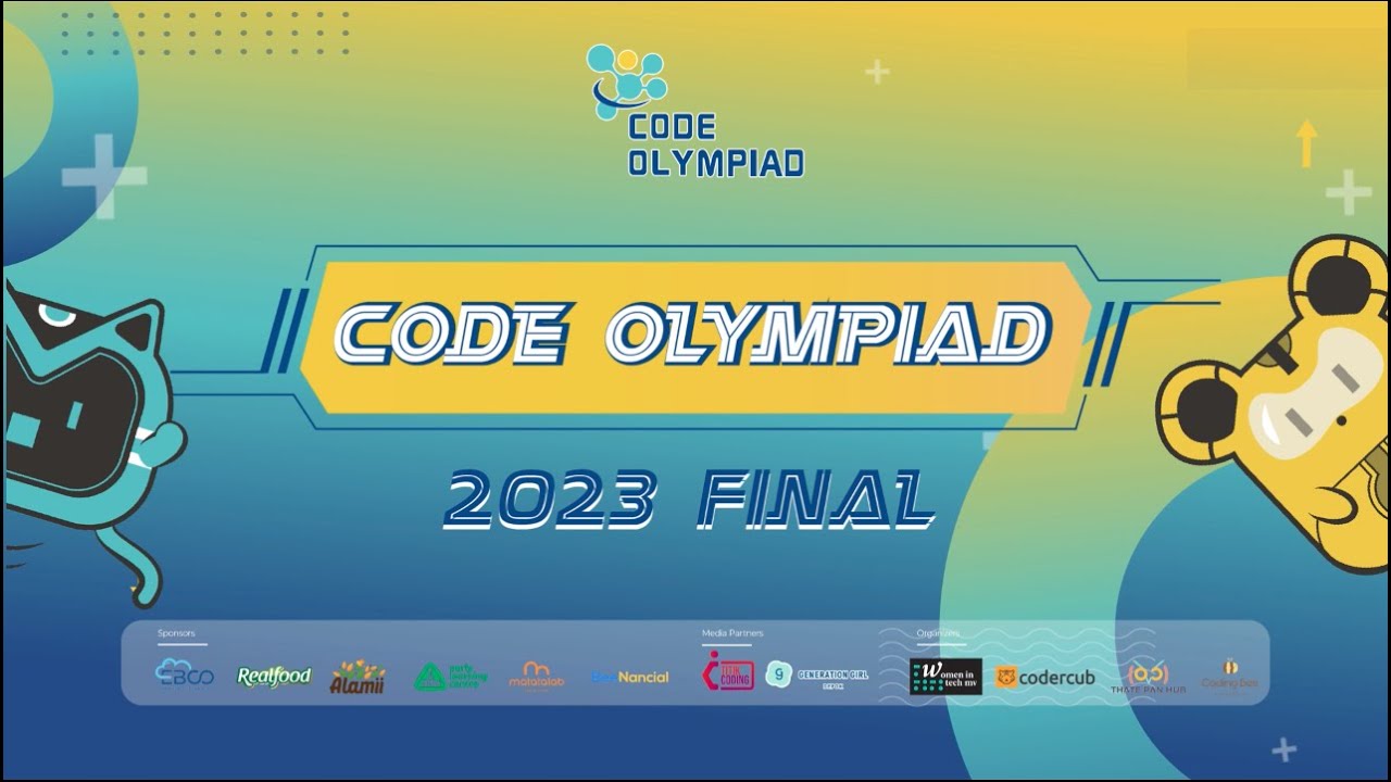 codercub's tweet card. CODE OLYMPIAD 2023: INTERNATIONAL WEBINAR & FINALISTS PRESENTATION
