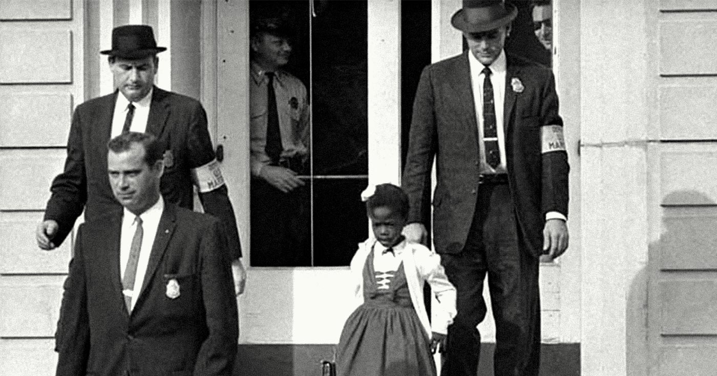 eji_org's tweet card. On this day, white mobs violently rioted against six-year-old Ruby Bridges integrating an elementary school.