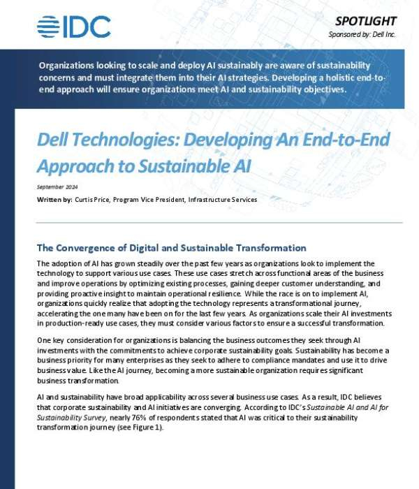 CoastalCompSys's tweet card. Balancing AI innovation with environmental responsibility is a growing challenge for organizations. The IDC report, "Developing an End-to-End Approach to Sustainable AI," examines how Dell Technolo...