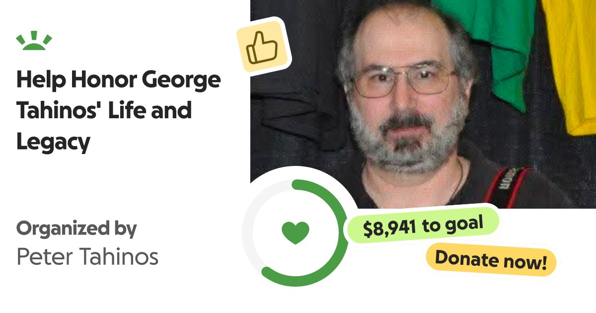 BlueMeanieBWO's tweet card. On Sunday, Nov. 9, we tragically lost our cousin George Tahinos to a fatal ca… Peter Tahinos needs your support for Help Honor George Tahinos' Life and Legacy