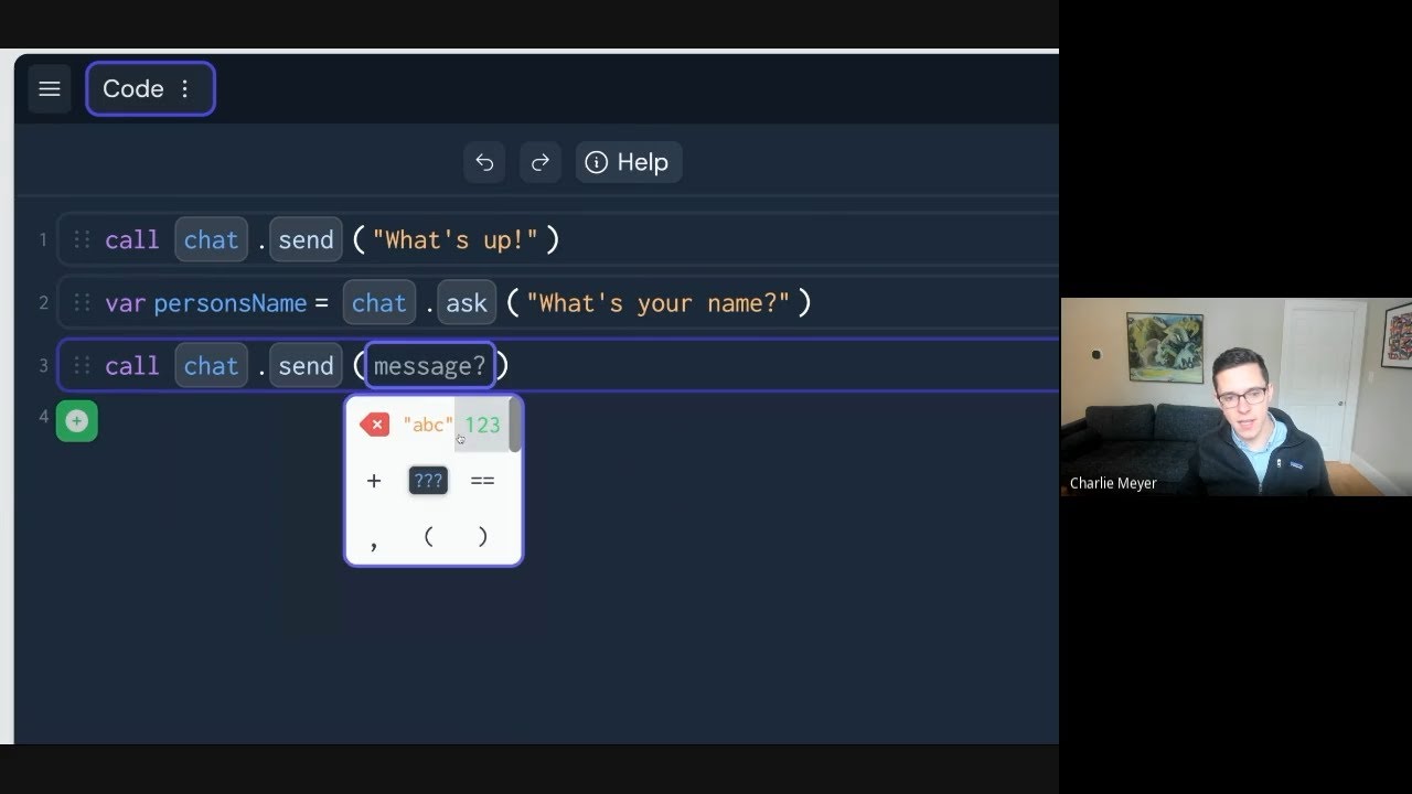 jamesmurdza's tweet card. Coding visually with Pickcode founder Charlie Meyer