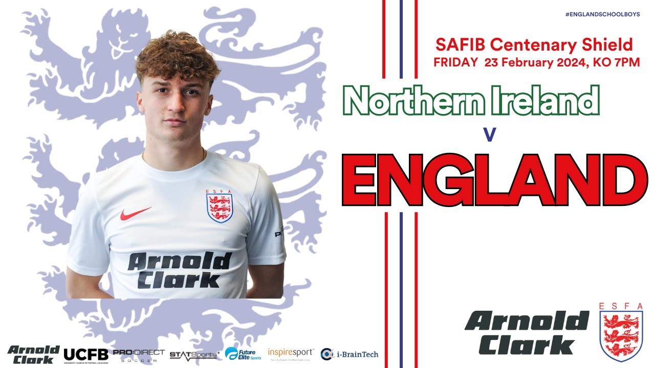 BucksSchoolsFA's tweet card. Centenary Shield 2024 - Northern Ireland U18 Boys v England U18 Boys