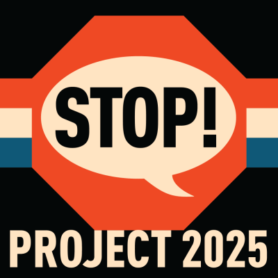 stopp25comic's tweet card. Trump's Project 2025 is a detailed plan to shut you up, and shut you out. Don’t let it do either. Read on, then vote.