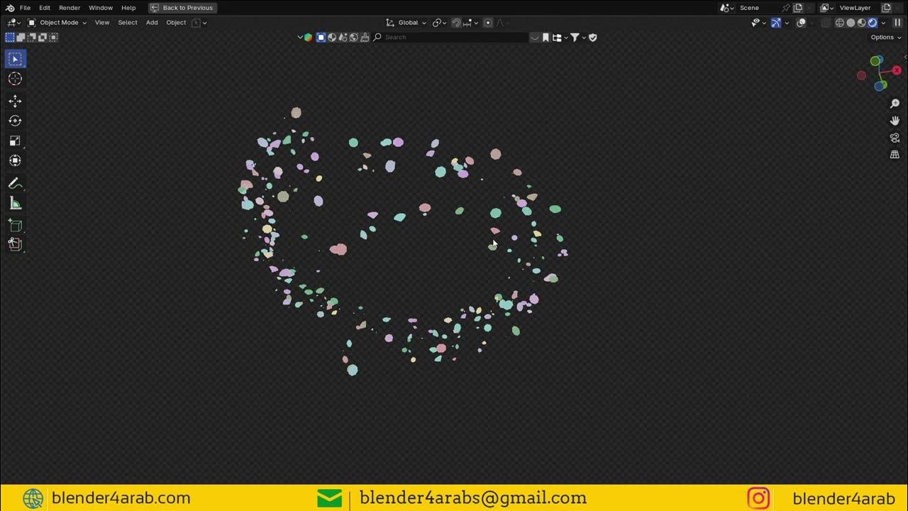 academy_angle's tweet card. Particles Follow Curve in Blender (Arabic )