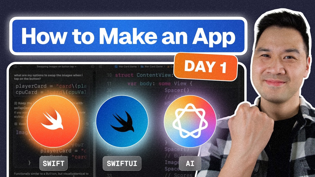 CodeWithChris's tweet card. How to Make an App (Day 1)