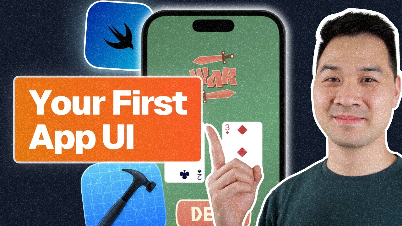 CodeWithChris's tweet card. War Card Game (Xcode 26)