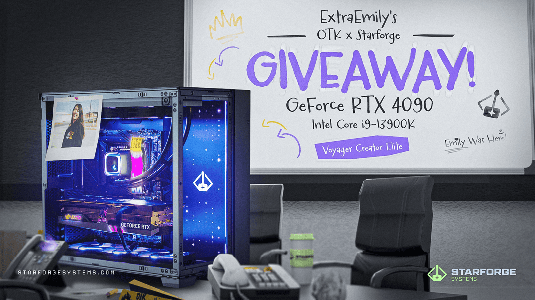 OTKnetwork's tweet card. ExtraEmily x OTK x Starforge Systems are excited to announce this $4449.99 RTX 4090 Gaming PC Vast Campaign ending February 10th at 11:59 pm pst . One winner will be drawn and notified via email to...