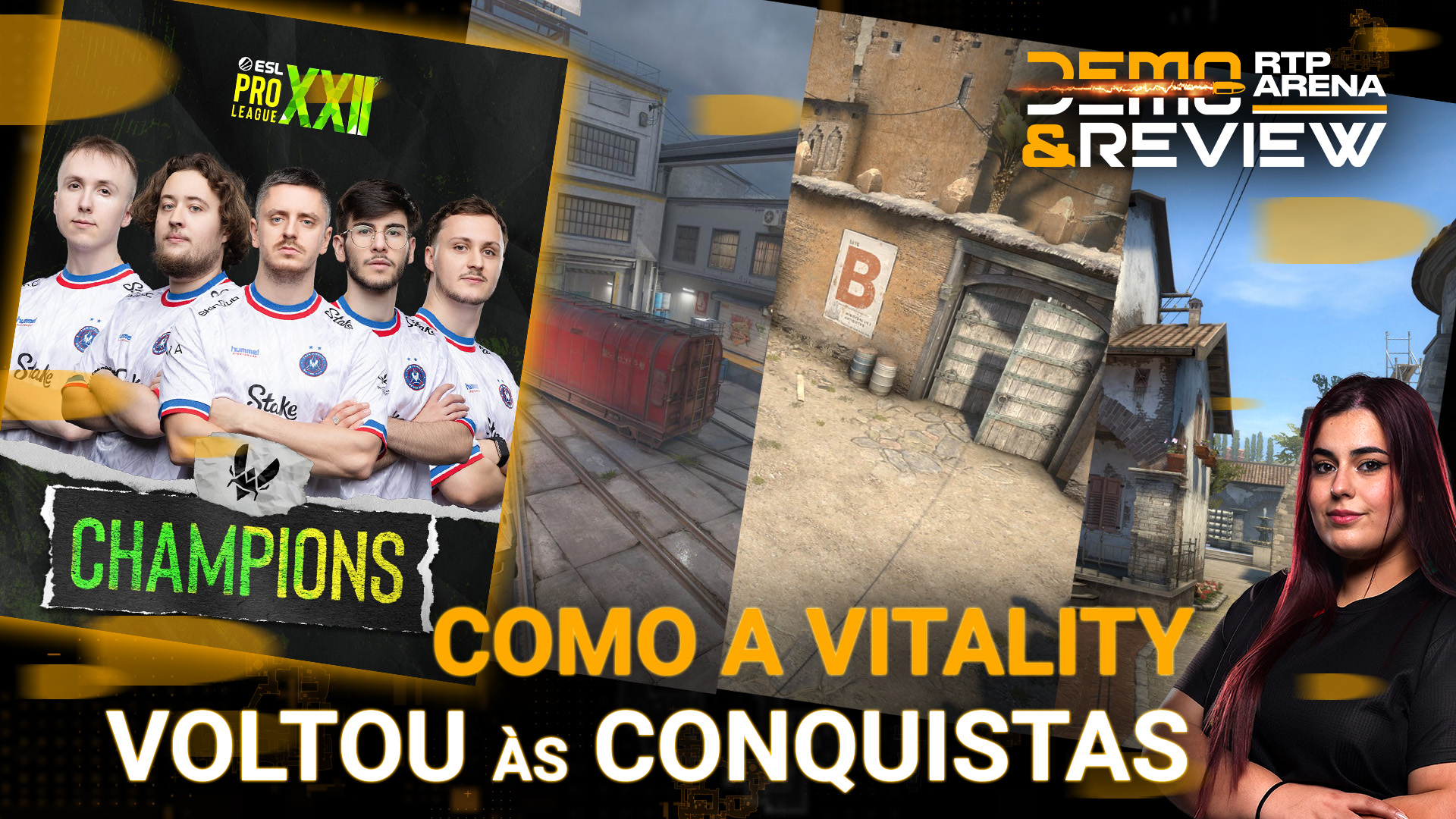 rtparena's tweet card. O RTP Arena Demo & Review regressa esta quarta-feira às 17h00 com a estreia de "Aida" na análise ao título de Vitality na ESL Pro League.