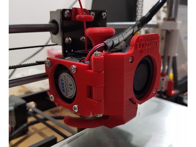 LozuryTech's tweet card. Anet A8 Extruder Fan Modification.Now you can open the extruder by rotate the fan to the right side.You have to put the mod on the fan of the nozzle. Maybe you need screws wich are 5mm longer. I have...