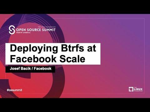 btrfs's tweet card. Deploying Btrfs at Facebook Scale - Josef Bacik, Facebook