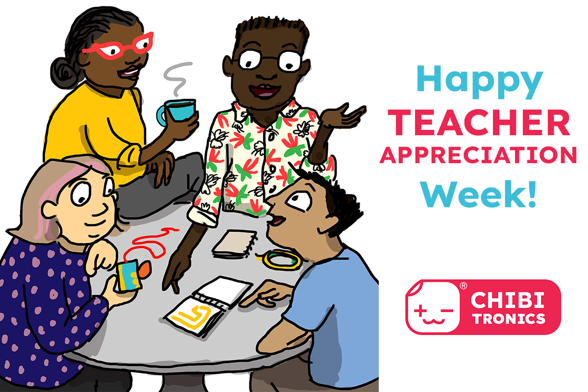 chibitronics's tweet card. In celebration of Teacher Appreciation Week… We are raffling off 10 free Chibitronics STEM Starter Kits this week to teachers! We will select 10 lucky winners on Monday May 15. Winners will be...