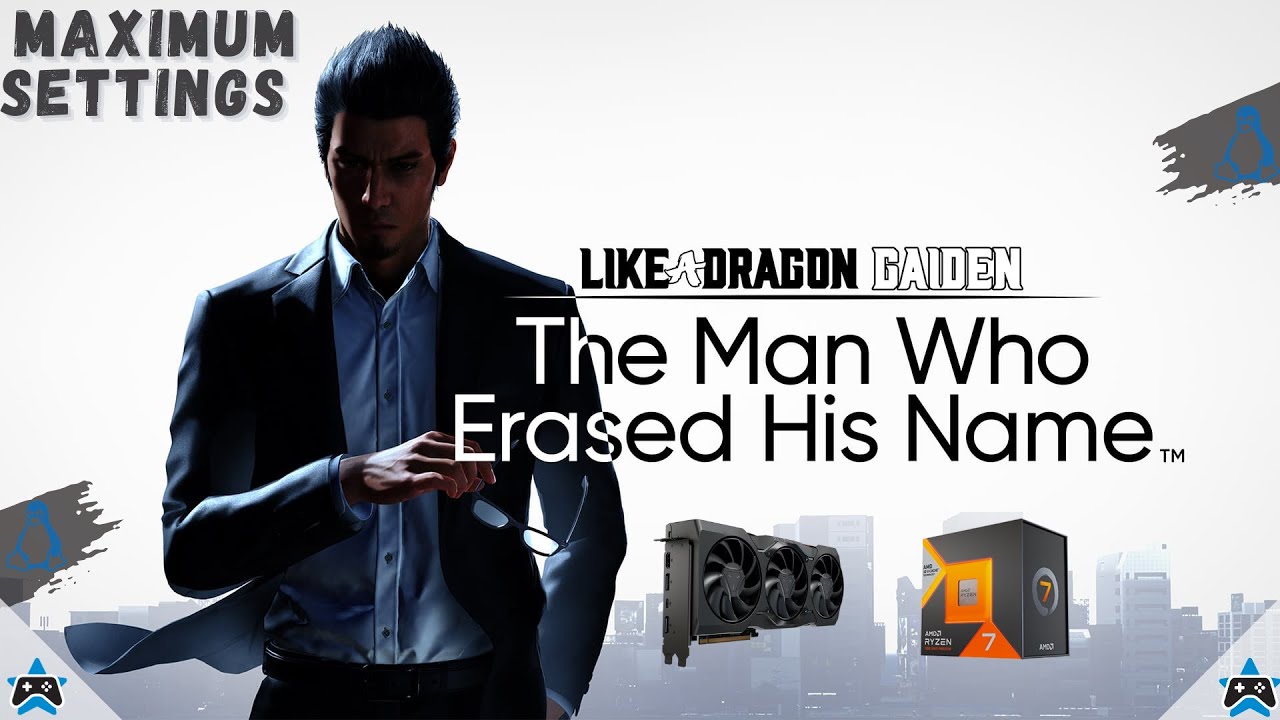 maximumsettings's tweet card. Like a Dragon Gaiden | 1440p | Linux Mint Cloud Gaming | Ryzen...