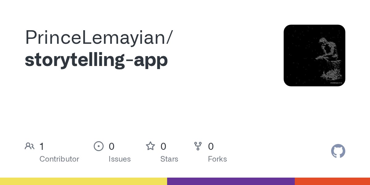 prlemayian's tweet card. Contribute to PrinceLemayian/storytelling-app development by creating an account on GitHub.