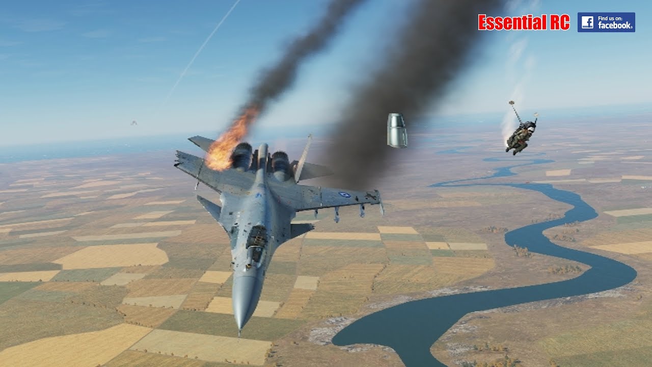 Essential_RC's tweet card. BEST Aerial DOGFIGHT Combat ACTION ! MISSILES, GUNS, AERIAL EXPLOSI...