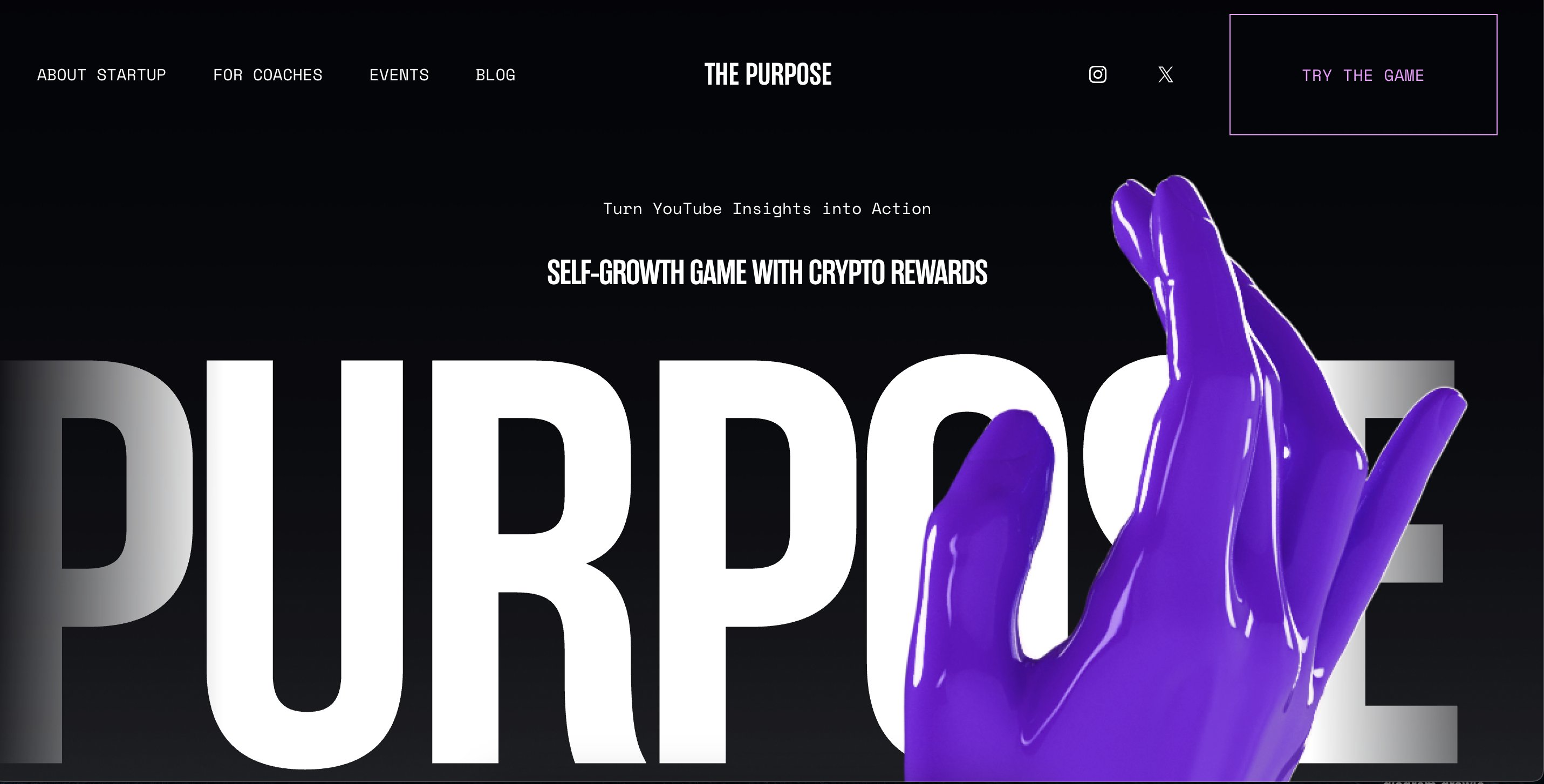 thepurposeweb3's tweet card. Turn YouTube videos into Action & Earn Crypto