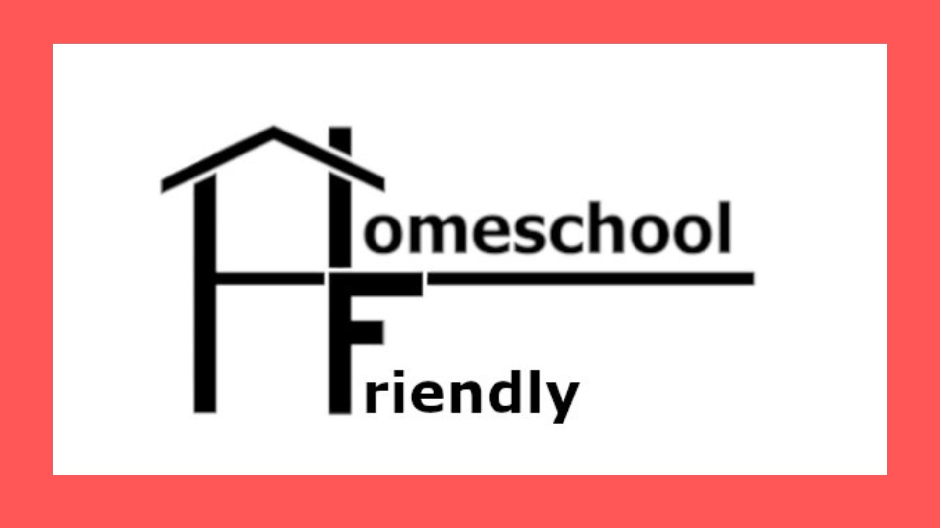 _HomeschoolHelp's tweet card. Black image of the Logo titled Homeschool Friendly. The letter H is used to form a house shape