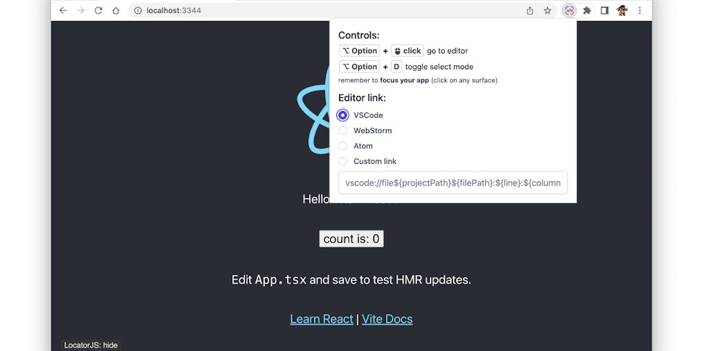 _MichaelMusil's tweet card. LocatorJS is a browser extension and/or JavaScript library. You can click on any component in the browser to open its code in your IDE. Works React, Preact, Solid, Vue and Svelte.