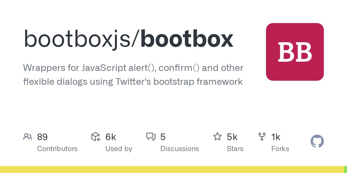 makeusabrew's tweet card. Wrappers for JavaScript alert(), confirm() and other flexible dialogs using Twitter's bootstrap framework - bootboxjs/bootbox
