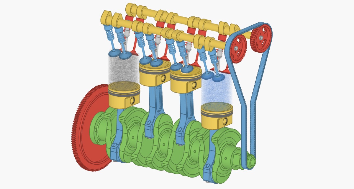 BCiechanowski's tweet card. Interactive article explaining how an internal combustion engine works.