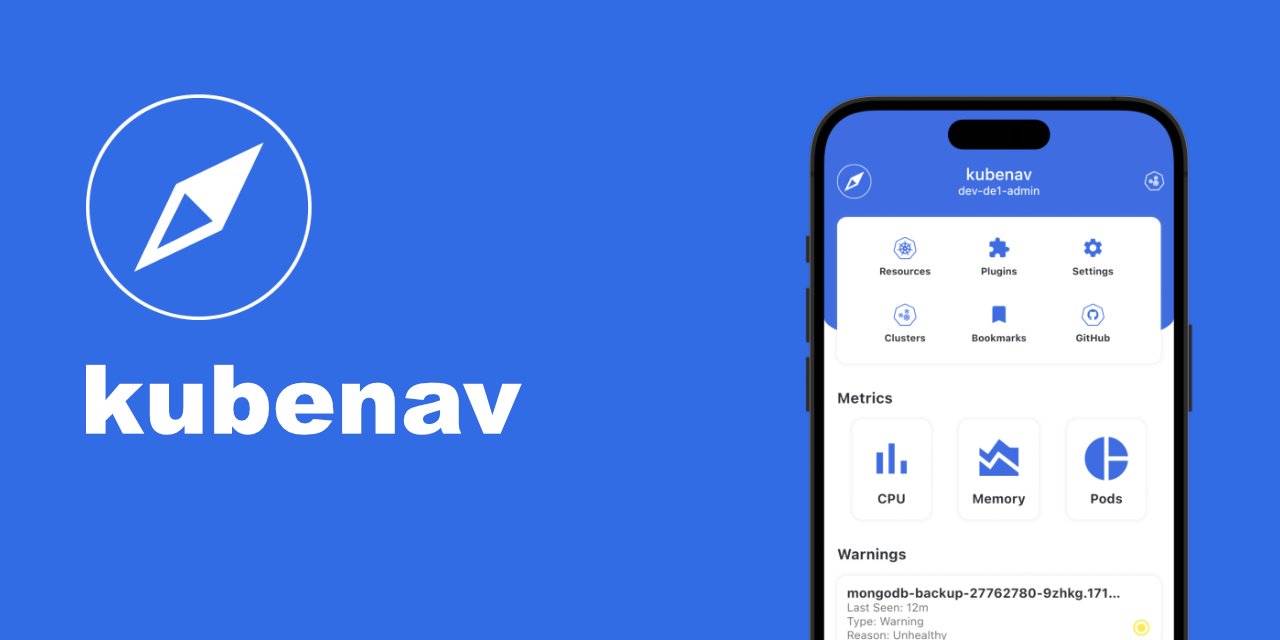 kubenav's tweet card. kubenav is the navigator for your Kubernetes clusters right in your pocket.