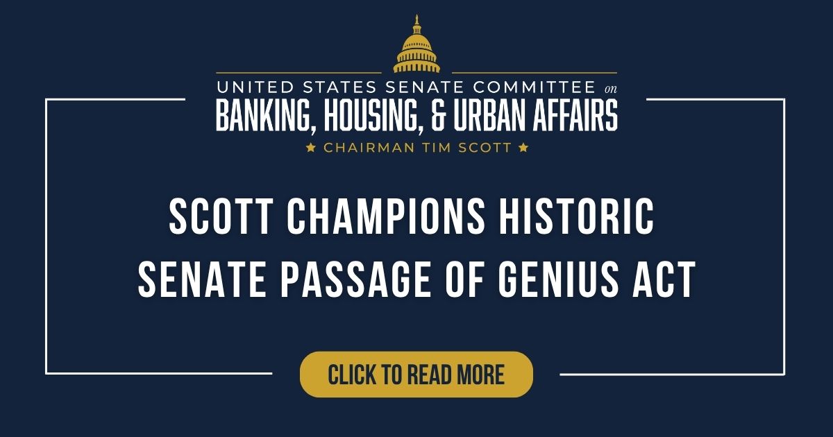 BankingGOP's tweet card. The Official website of The United States Committee on Banking, Housing, and Urban Affairs