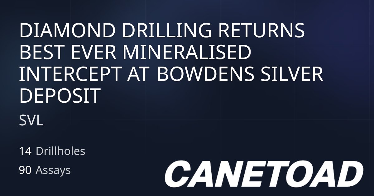 TerryCanetoad's tweet card. Drilling report from SVL published on 2025-11-19.