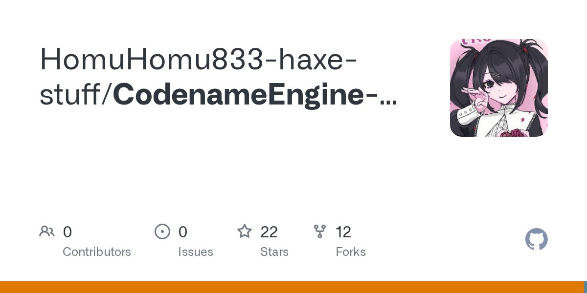 borjapping's tweet card. Contribute to HomuHomu833-haxe-stuff/CodenameEngine-Mobile development by creating an account on GitHub.