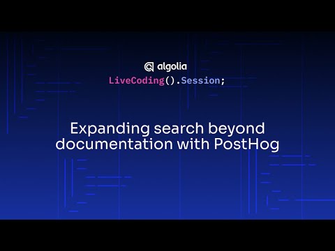 algolia's tweet card. Live Coding - Expanding search beyond documentation with PostHog