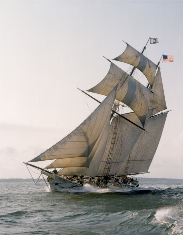 dacmvt's tweet card. Bunch of Grapes Bookstore and FUEL invite you to meet Captain Douglas at a celebration of the publication of ‘My Shenandoah: The Story of Captain Robert S. Douglas and His Schooner,’ wr…