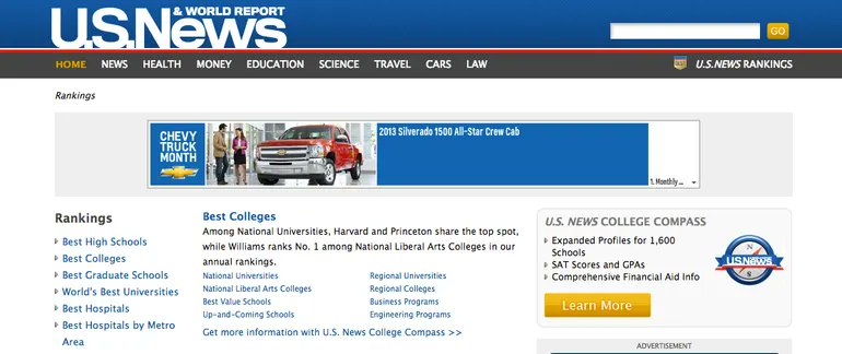 C2education's tweet card. Williams College ranks as the top national liberal arts college and the United States Naval Academy is its top public counterpart.