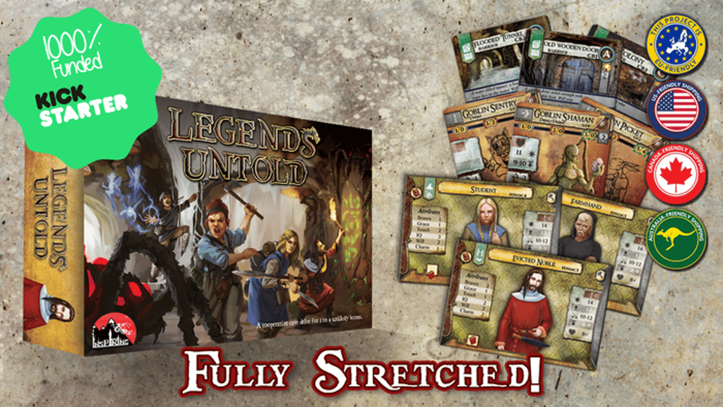 theboardgeek's tweet card. Legends Untold; A cooperative adventure game for 1-4 players. 5 minutes setup, 1 hour play time. Supported by an immersive campaign.