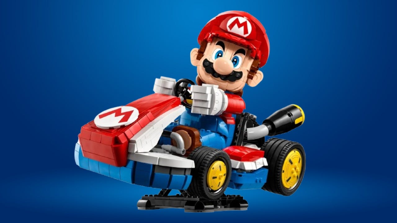 IGN's tweet card. Win LEGO Mario Kart & Bowser Sets by Sharing A Selfie using GameChat on Your Nintendo Switch 2! -...