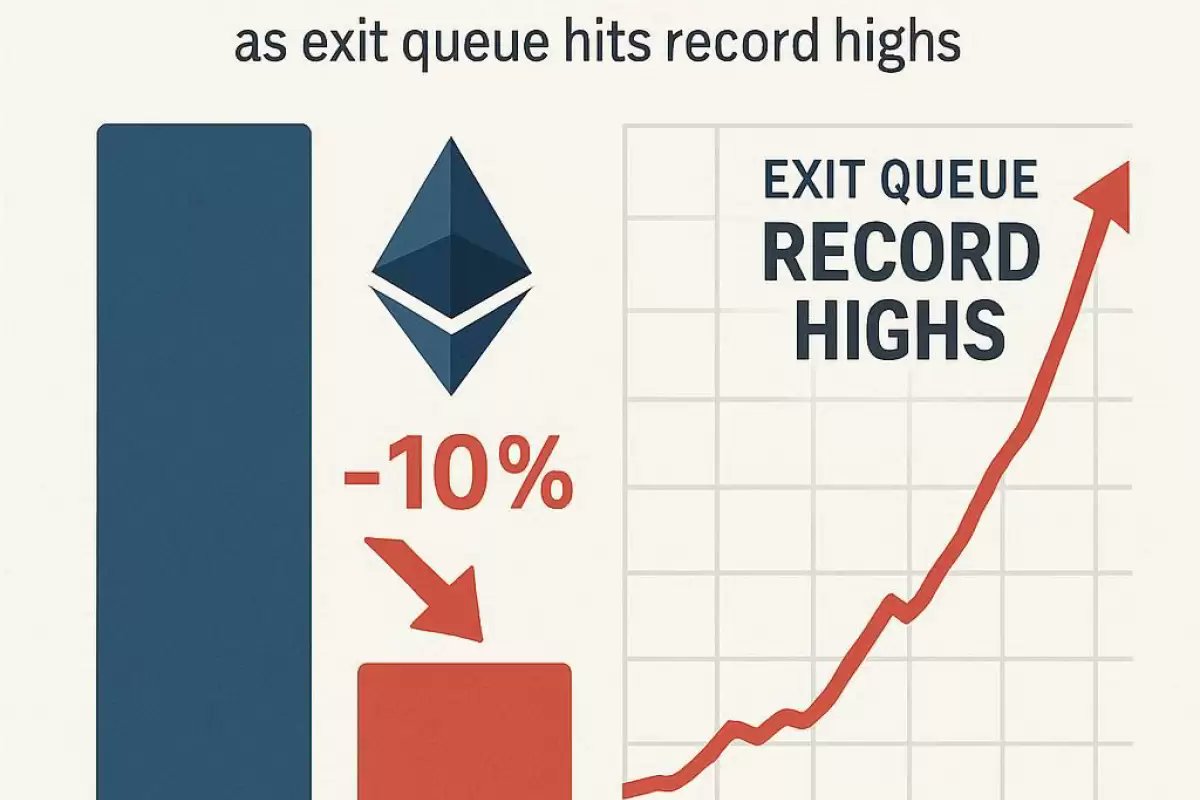 Follow_BTC_News's tweet card. Броят на валидаторите на Ethereum пада до нивата от 2024 г., тъй като опашката за излизане достига рекордни нива Броят на валидаторите на Ethereum спадна с 10%, тъй като времето за чакане на опашката...