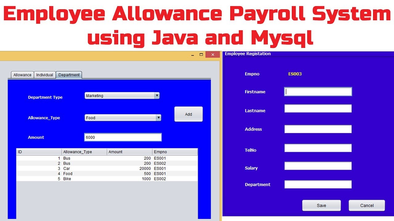 JavaPhp2's tweet card. Employee Allowance Payroll System using Java and Mysql