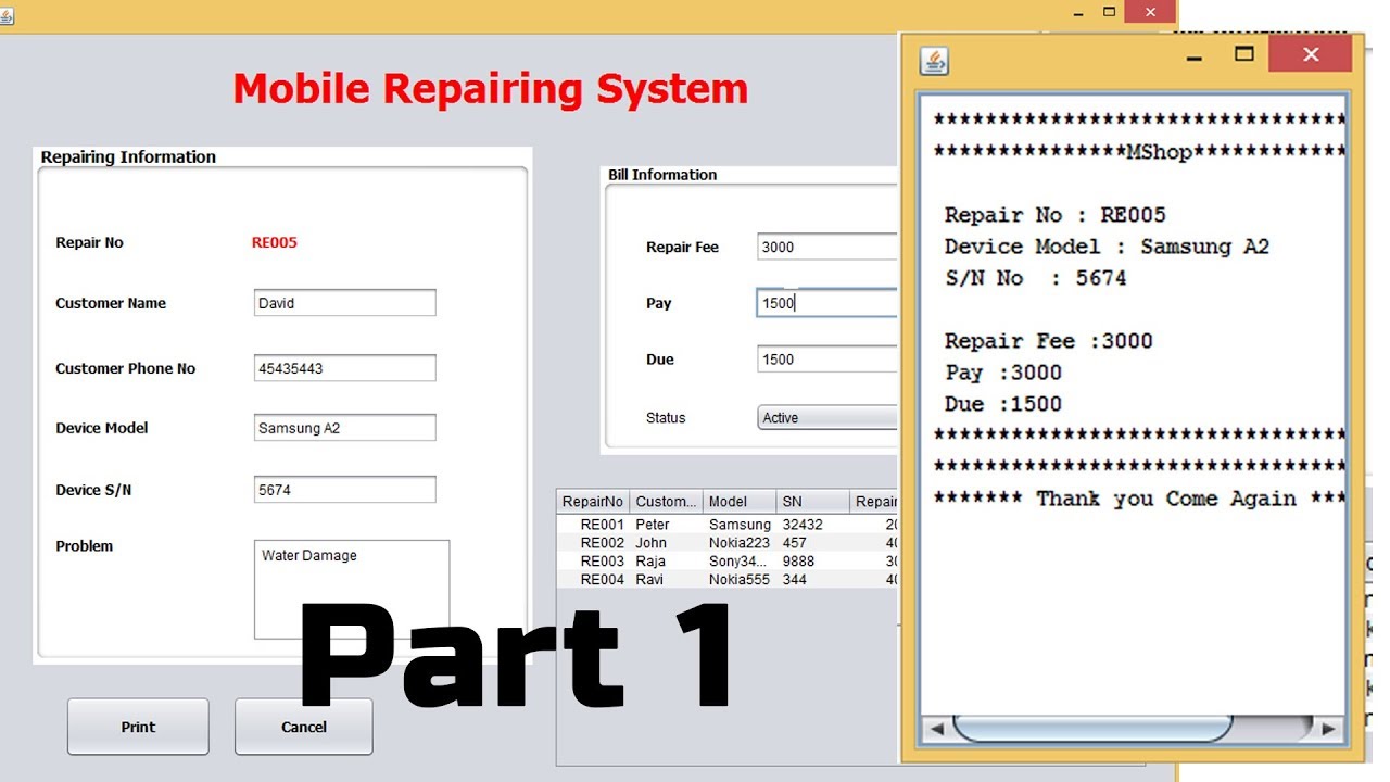 JavaPhp2's tweet card. Java Mobile Repairing Management System Part 1