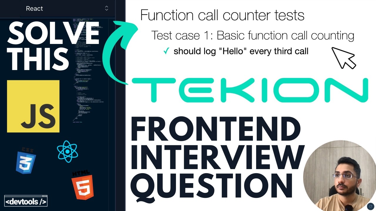 yomeshgupta's tweet card. Tekion Frontend Interview Question - Function Call Counter