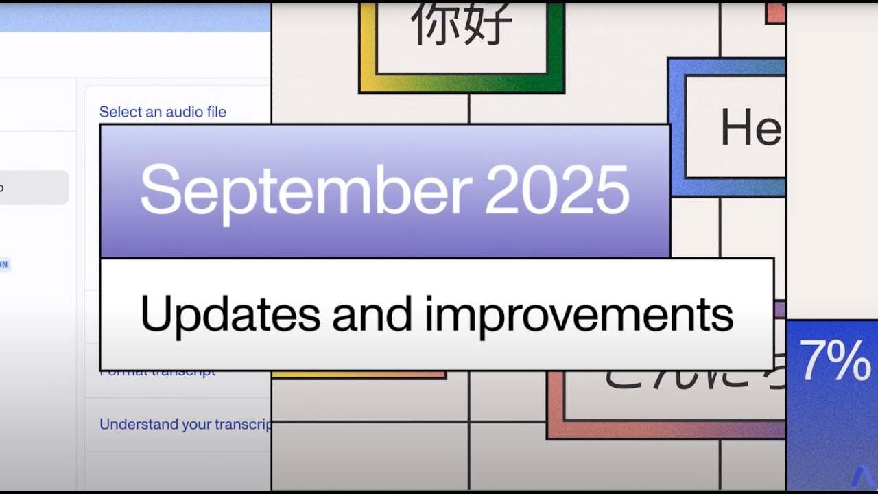 AssemblyAI's tweet card. September Release Recap | AssemblyAI