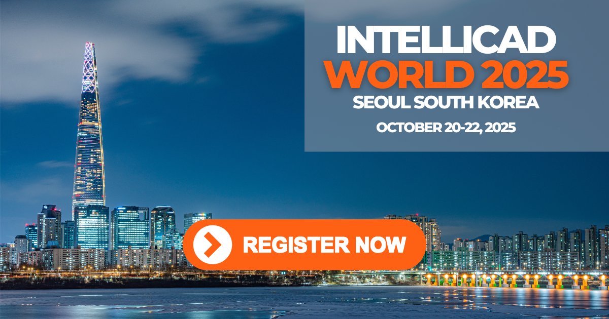 IntelliCAD's tweet card. Register for IntelliCAD World 2025, October 20–22 in Seoul. Join us for 3 days of sessions, networking, and insights into the future of IntelliCAD.