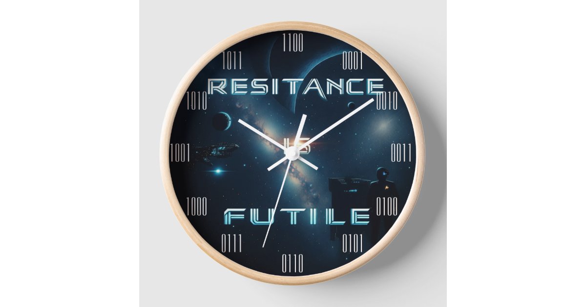 BurfieldWallis's tweet card. Embrace the future with this “Resistance is Futile” binary wall clock! Perfect for sci-fi fans and tech enthusiasts, this unique timepiece combines a sleek, futuristic design with the iconic phrase...