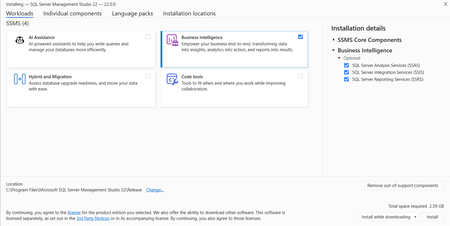 JamesvandenBerg's tweet card. SQL Server Management Studio 22 generally availability has been released. SSMS 22 GA version is recommended to use with Integration Services, as Integration...