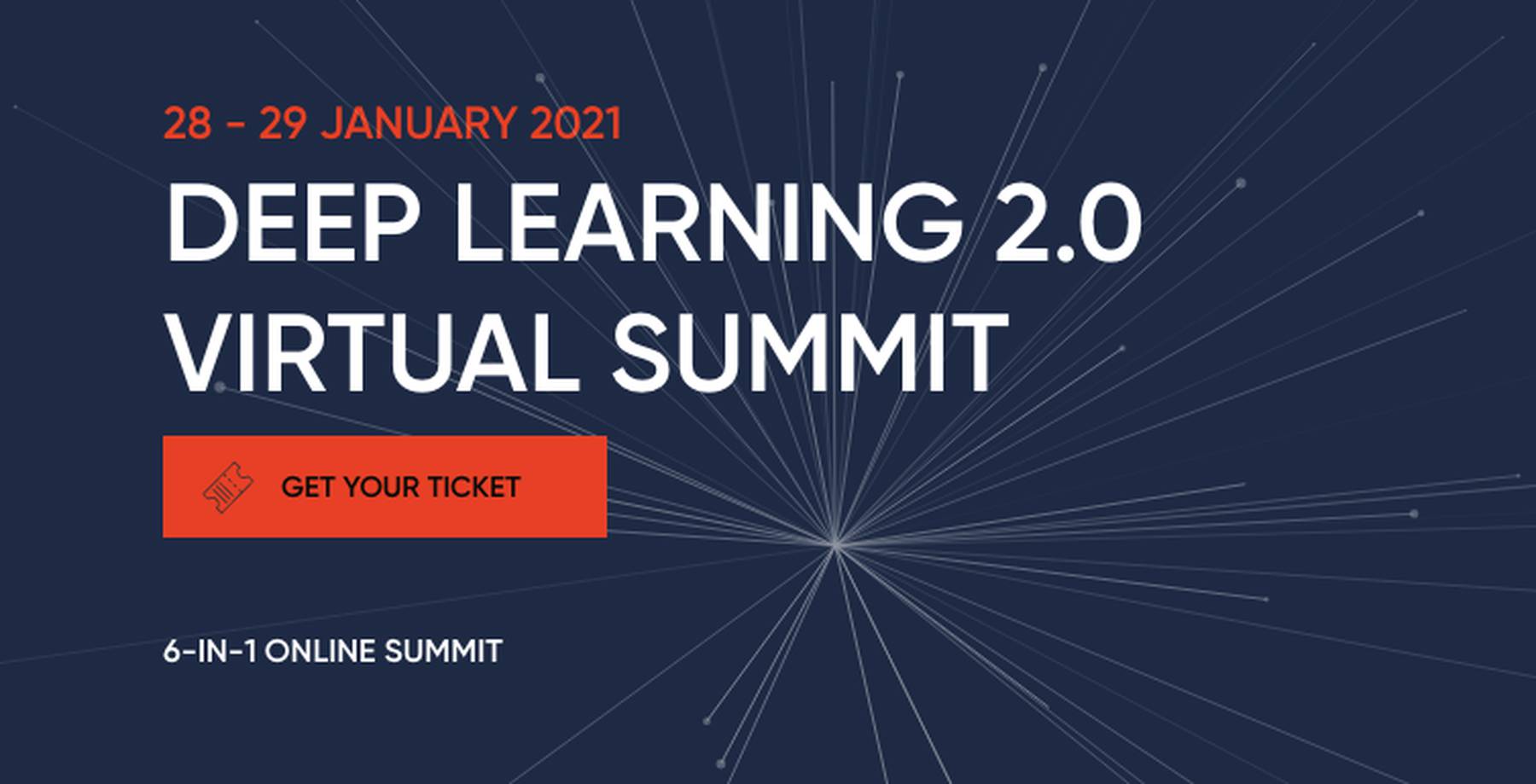 aimlevents's tweet card. Deep Learning 2.0 Virtual Summit 2021 will take place on January 28 - 29, 2021 online. Find out more about Deep Learning 2.0 Virtual Summit 2021 and discover the best artificial intelligence and...