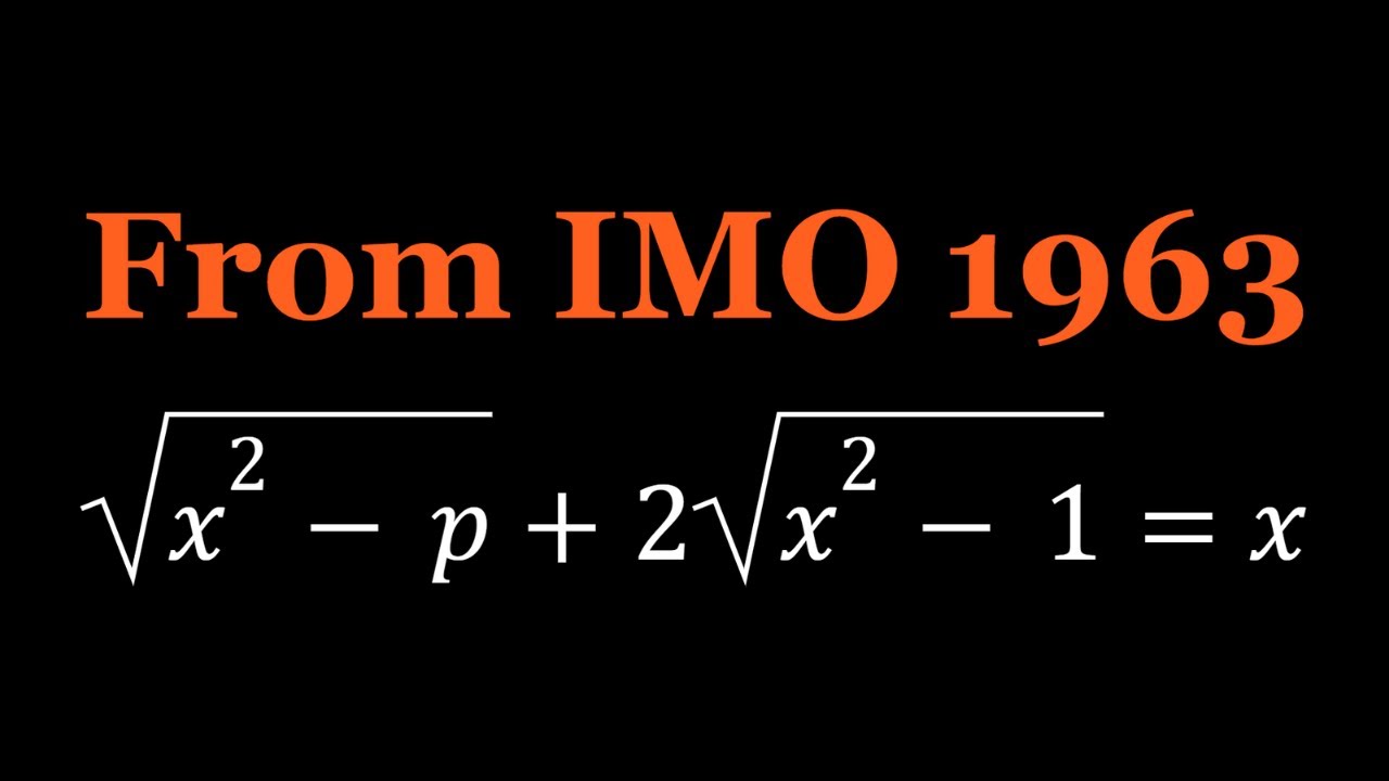 SyberMath's tweet card. I Solved a Problem from IMO 1963